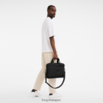 Men Black Longchamp Boxford Briefcase Bags L064081093 - Image 2