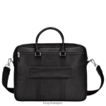 Men Black Longchamp Le Foulonne Briefcase Bags L064081100 - Image 4