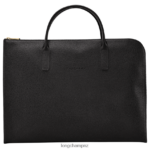 Men Black Longchamp Le Foulonne Briefcase Bags L06408470