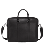 Men Black Longchamp Le Foulonne Briefcase Bags L06408478