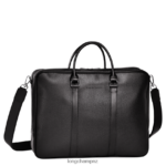 Men Black Longchamp Le Foulonne Briefcase Bags L06408481