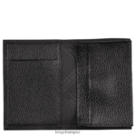Men Black Longchamp Le Foulonne Card holder Leather Goods L06408653 - Image 2