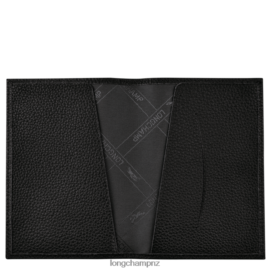 Men Black Longchamp Le Foulonne Passport cover Leather Goods L06408724 - Image 2