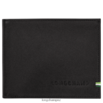 Men Black Longchamp sur Seine Wallet Leather Goods L0640817