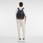Men Blue Longchamp Boxford Backpack Bags L064081104 - Image 2
