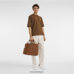 Men Caramel Longchamp Le Foulonne Briefcase Bags L064081090 - Image 2