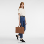 Men Caramel Longchamp Le Foulonne Briefcase Bags L06408471 - Image 2