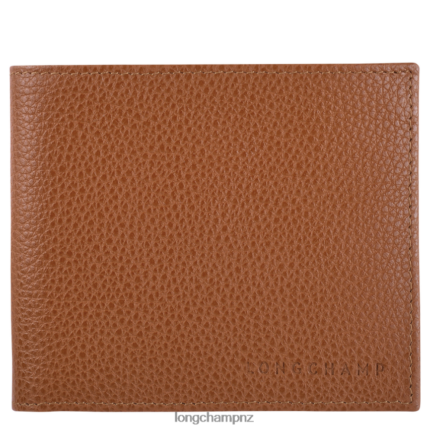 Men Caramel Longchamp Le Foulonne Wallet Leather Goods L06408629