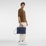 Men Navy Longchamp Le Foulonne Briefcase Bags L06408476 - Image 2