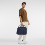 Men Navy Longchamp Le Foulonne Briefcase Bags L06408479 - Image 2