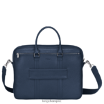Men Navy Longchamp Le Foulonne Briefcase Bags L06408479 - Image 4