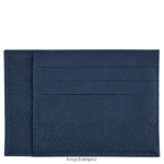 Men Navy Longchamp Le Foulonne Card holder Leather Goods L06408651 - Image 2