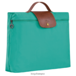 Men Turquoise Longchamp Le Pliage Original Briefcase Bags L06408489 - Image 2