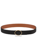 Women Black/Caramel Longchamp Le Foulonne belt Accessories L06408960