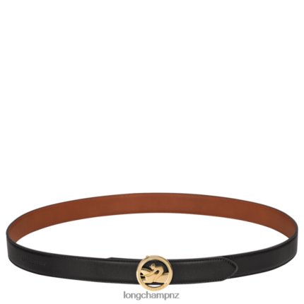 Women Black/Cognac Longchamp Box-Trot belt Accessories L06408940