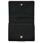 Women Black Longchamp Le Foulonne Coin purse Leather Goods L06408521 - Image 2