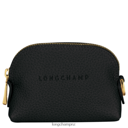 Women Black Longchamp Le Foulonne Coin purse Leather Goods L06408524