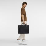 Women Black Longchamp Le Foulonne Suitcase Bags L06408826 - Image 2