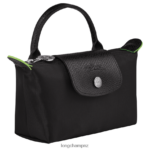 Women Black Longchamp Le Pliage Green Pouch with handle Leather Goods L06408669 - Image 3