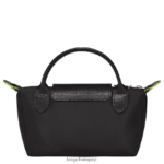 Women Black Longchamp Le Pliage Green Pouch with handle Leather Goods L06408669 - Image 4