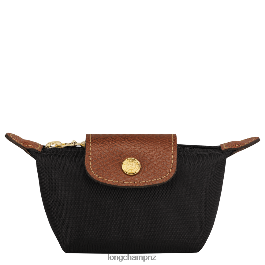 Women Black Longchamp Le Pliage Original Coin purse Leather Goods L06408499 - Image 1