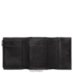 Women Black Longchamp Roseau Essential Compact wallet Leather Goods L06408568 - Image 2