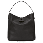 Women Black Longchamp Roseau Essential Hobo bag Bags L06408356