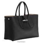 Women Black Longchamp Roseau Handbag Bags L06408109 - Image 3