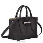 Women Black Longchamp Roseau Handbag Bags L06408112 - Image 3