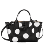 Women Black Longchamp Roseau Handbag Bags L06408123 - Image 5