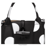 Women Black Longchamp Roseau Handbag Bags L06408123 - Image 7