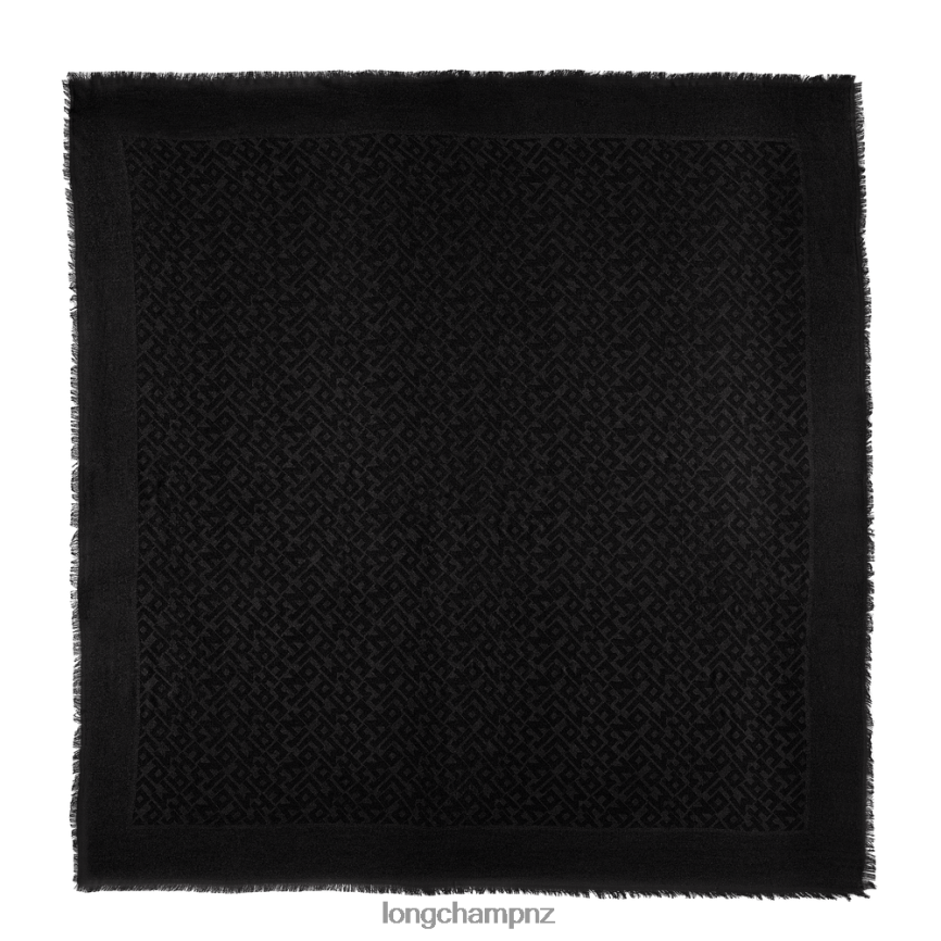 Women Black Longchamp Spring/Summer 2023 Collection Shawl Accessories L06408969 - Image 1
