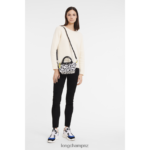 Women Black/White Longchamp Le Pliage LGP Handbag Bags L0640889 - Image 2