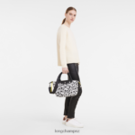 Women Black/White Longchamp Le Pliage LGP Handbag Bags L0640890 - Image 2