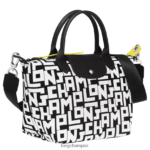 Women Black/White Longchamp Le Pliage LGP Handbag Bags L0640890 - Image 3