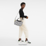 Women Black/White Longchamp Le Pliage LGP Handbag Bags L0640891 - Image 2
