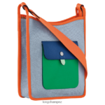Women Blue/Orange Longchamp Le Foulonne Zipped crossbody bag Bags L06408260 - Image 3