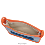 Women Blue/Orange Longchamp Le Foulonne Zipped crossbody bag Bags L06408260 - Image 5