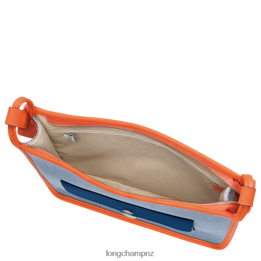 Women Blue/Orange Longchamp Le Foulonne Zipped crossbody bag Bags L06408260 - Image 5