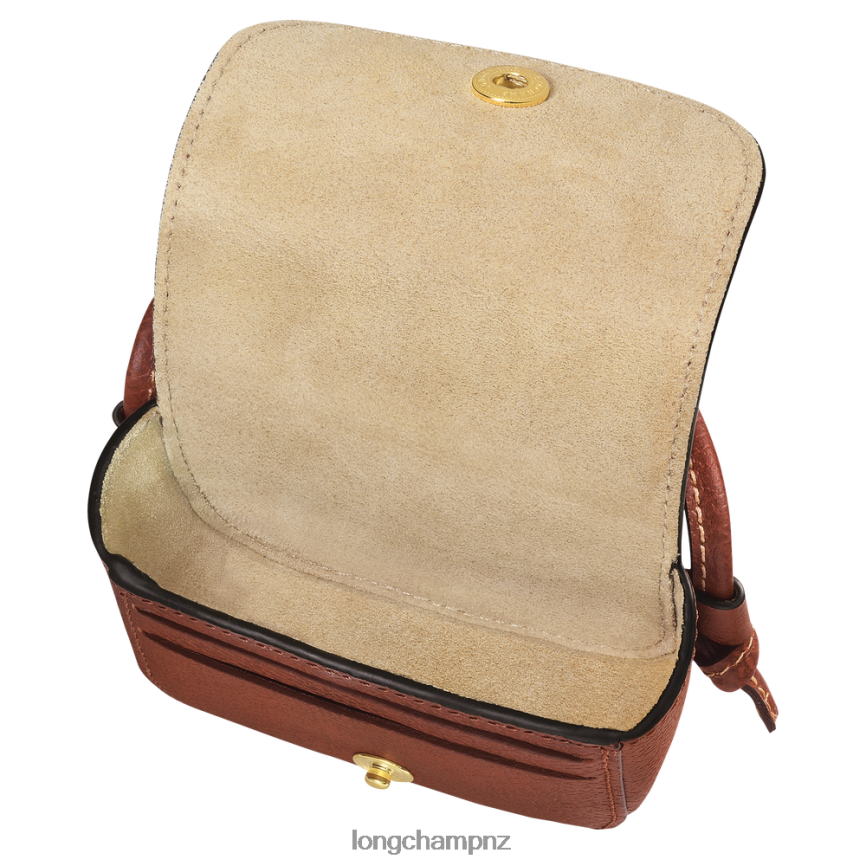 Women Brown Longchamp Epure Coin purse with leather lace Leather Goods L06408533 - Image 4