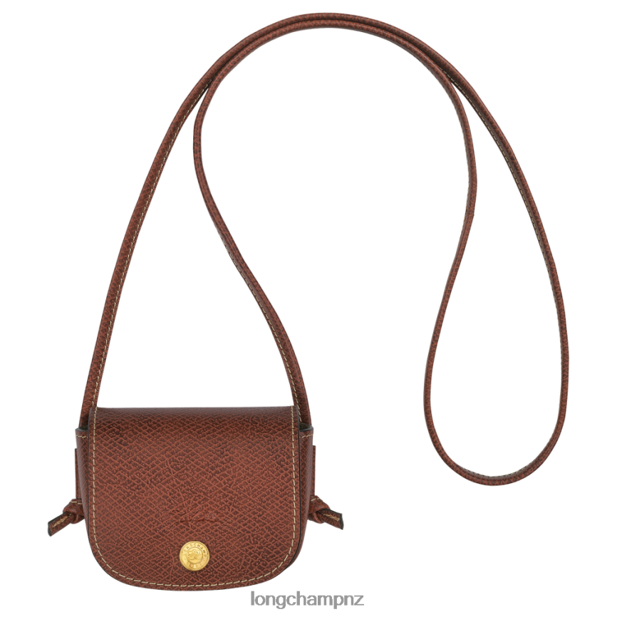 Women Brown Longchamp Epure Coin purse with leather lace Leather Goods L06408533 - Image 1