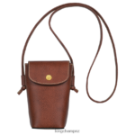 Women Brown Longchamp Epure Phone case with leather lace Leather Goods L06408708