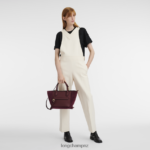 Women Burgundy Longchamp Mailbox Handbag Bags L06408159 - Image 2