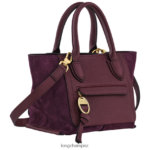 Women Burgundy Longchamp Mailbox Handbag Bags L06408159 - Image 3