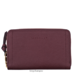 Women Burgundy Longchamp Mailbox Wallet Leather Goods L06408614