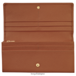 Women Caramel Longchamp Le Foulonne Continental wallet Leather Goods L06408604 - Image 2