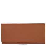 Women Caramel Longchamp Le Foulonne Continental wallet Leather Goods L06408604