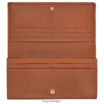 Women Caramel Longchamp Le Foulonne Continental wallet Leather Goods L06408610 - Image 2