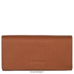 Women Caramel Longchamp Le Foulonne Continental wallet Leather Goods L06408610