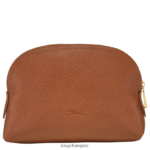Women Caramel Longchamp Le Foulonne Pouch Leather Goods L06408695 - Image 3